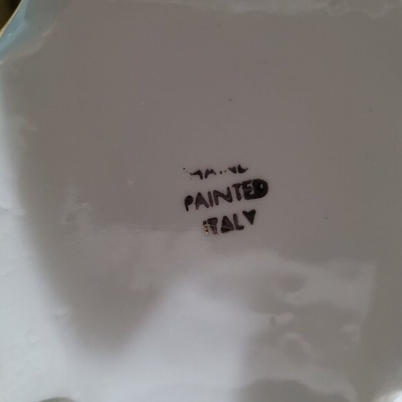 Blue Vintage Italian Porcelain Urn Vase with Pink Roses - Picture 8 of 13